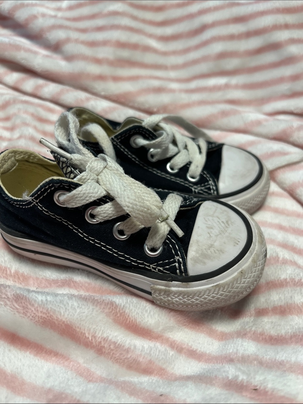 Converse Kids Black and White Low-Top Canvas Sneakers